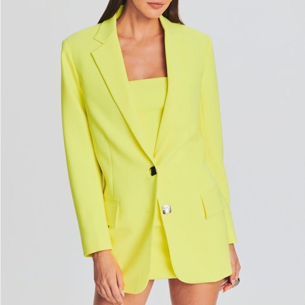 Retrofete Natal Blazer In Neon Yellow